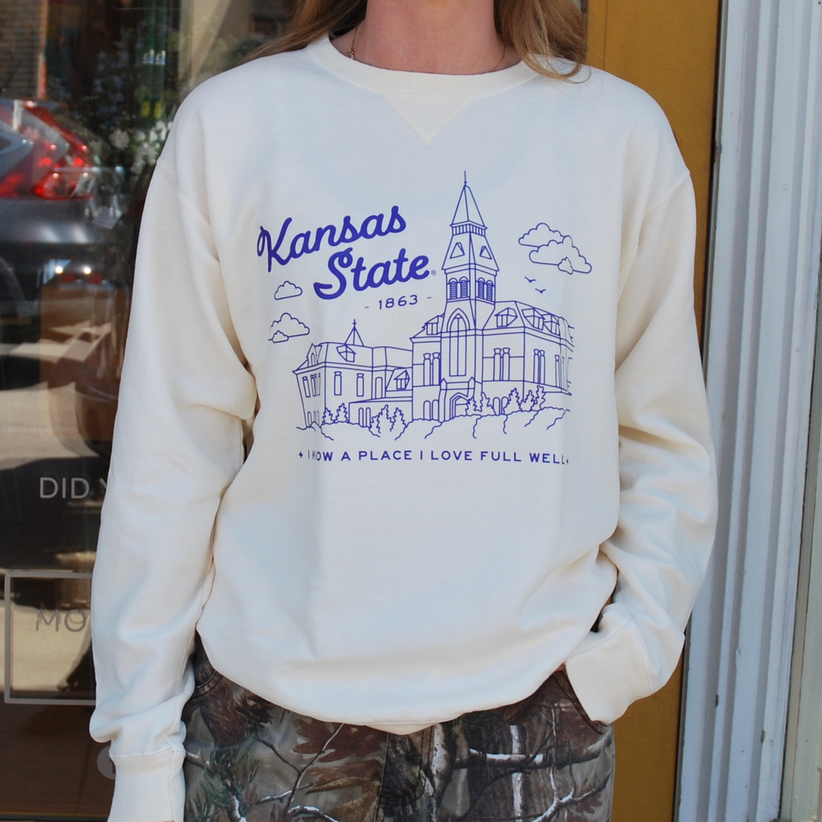 Anderson Hall Sweatshirt Ivory With Purple