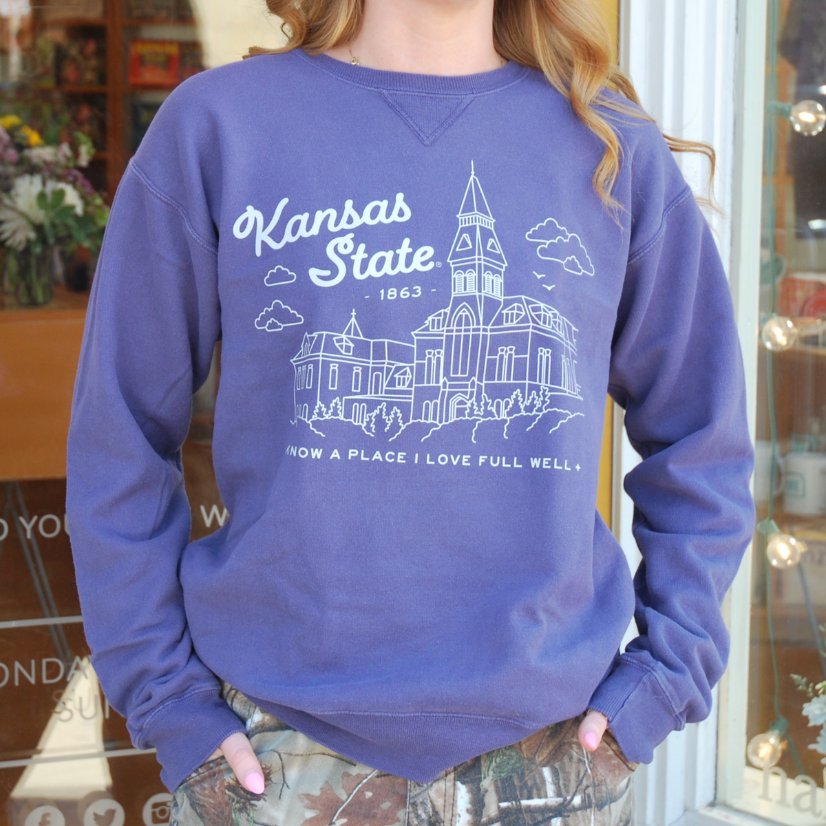 Anderson Hall Sweatshirt Purple With White
