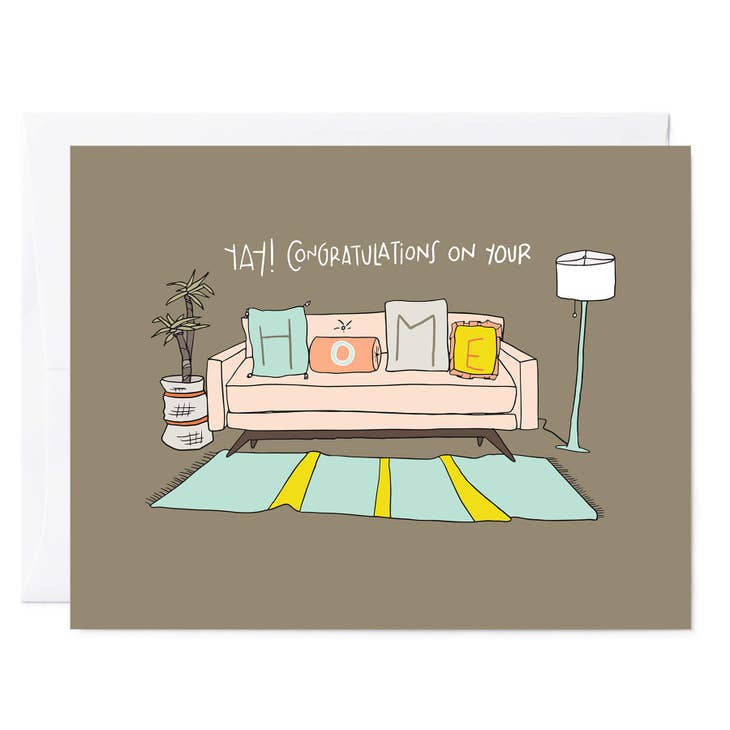 HOME Throw Pillows Housewarming Greeting Card