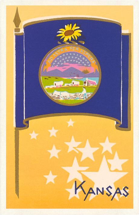 Kansas State Flag Postcard