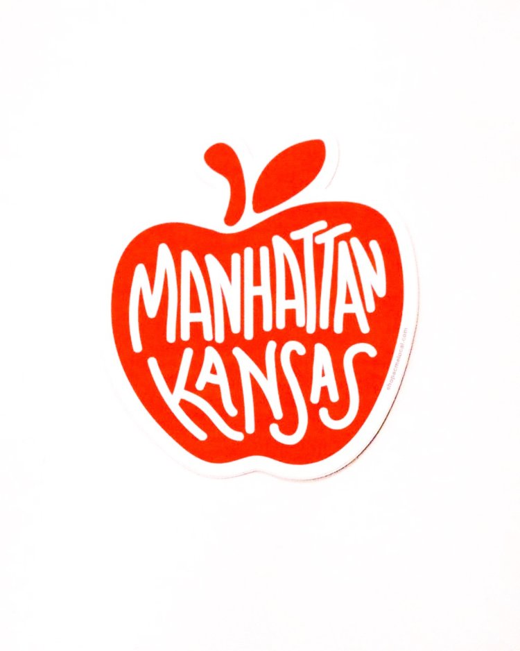Manhattan Kansas Apple Sticker