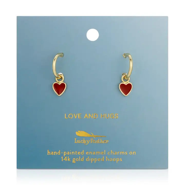 Hoops with Drop - Heart - Hugs