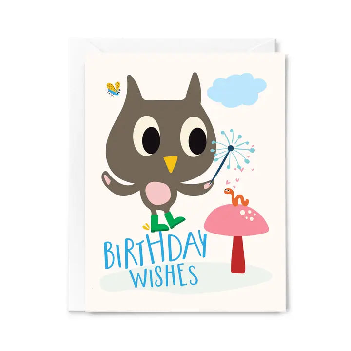 Happy Birthday Owl Wishes Greeting Card