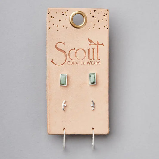 Courtney Stud Trio- Silver Earring Set