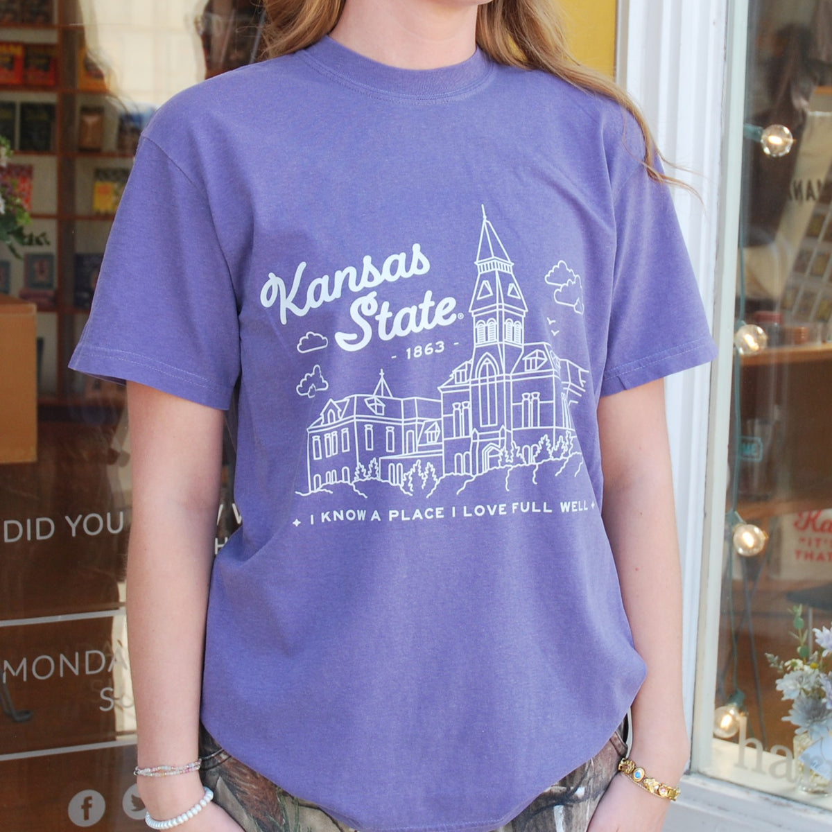 Anderson Hall Tee Purple With white