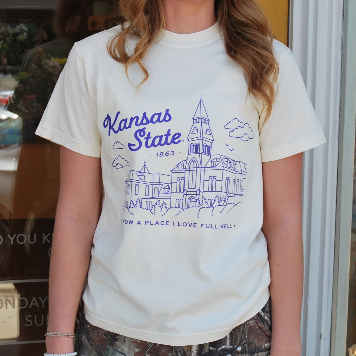 Anderson Hall Tee Ivory With Purple