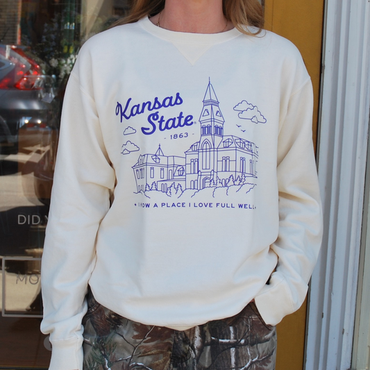 Anderson Hall Sweatshirt Ivory With Purple