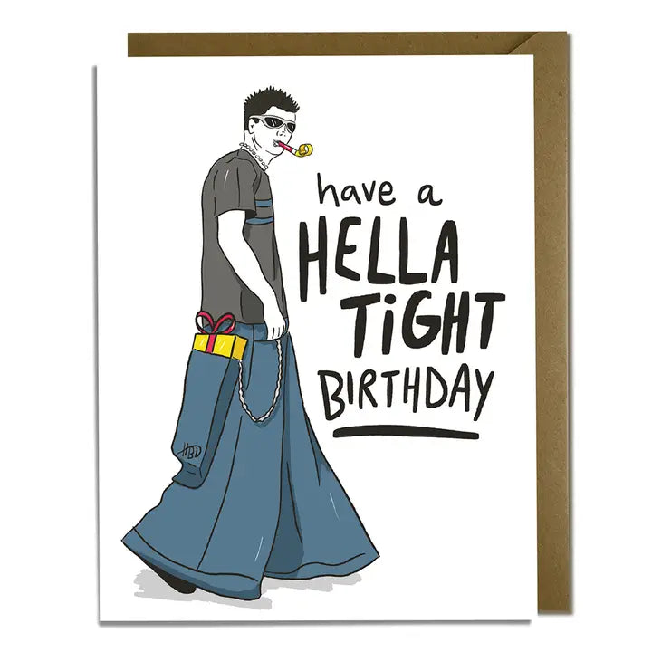 Wide Leg Jeans 90s Birthday Card