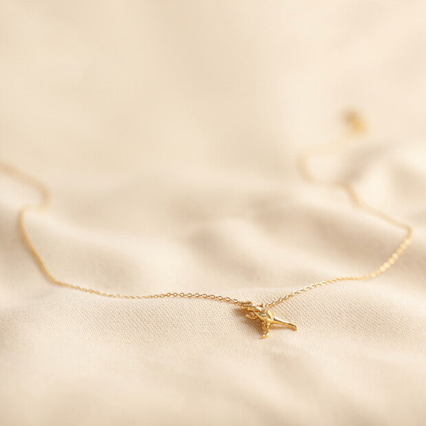 Gold T-Rex Dinosaur Necklace