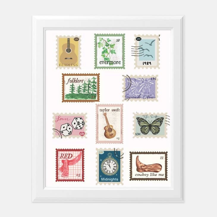 Taylor Swift Eras Tour Stamps Art Print