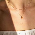 Tiny Orange Pendant Necklace in Gold