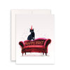 Naughty Cat Scratch Couch Birthday Card Funny
