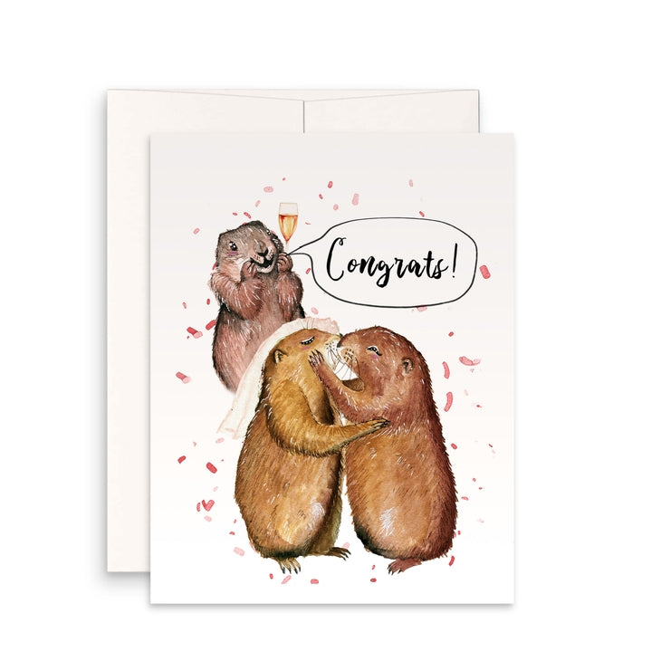 Prairie Dog Wedding Congrats - Funny Wedding Card