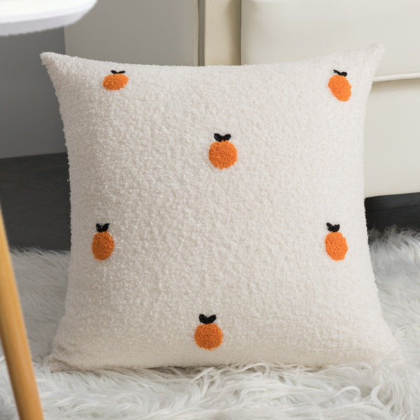 Orange and White Plush Pillow