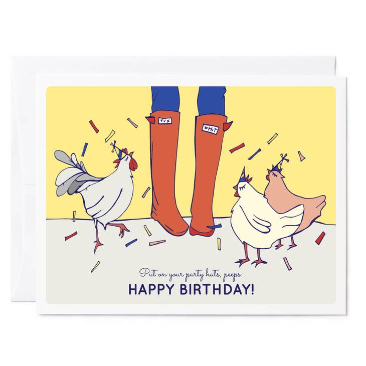 Put on Your Party Hats Peeps Birthday Greeting Card