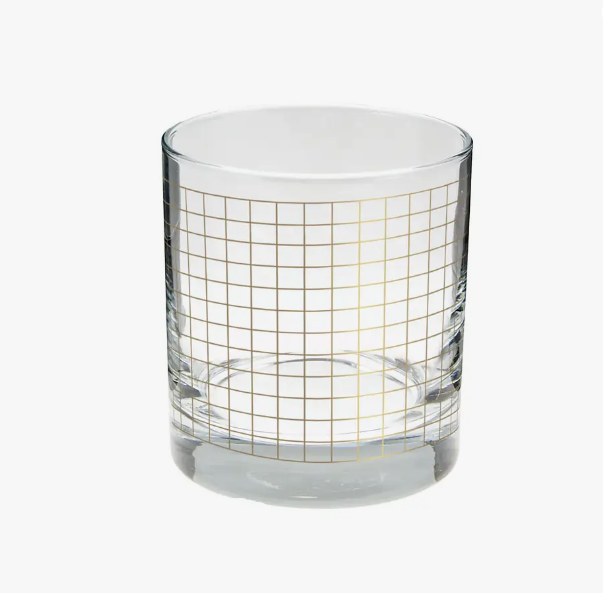 Gold Individual Rocks Glasses - Gold Grid