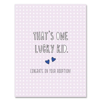 Lucky Kid Congrats On Adoption Card