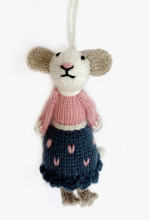 Mrs. Mouse Premium Knit Wool Ornament