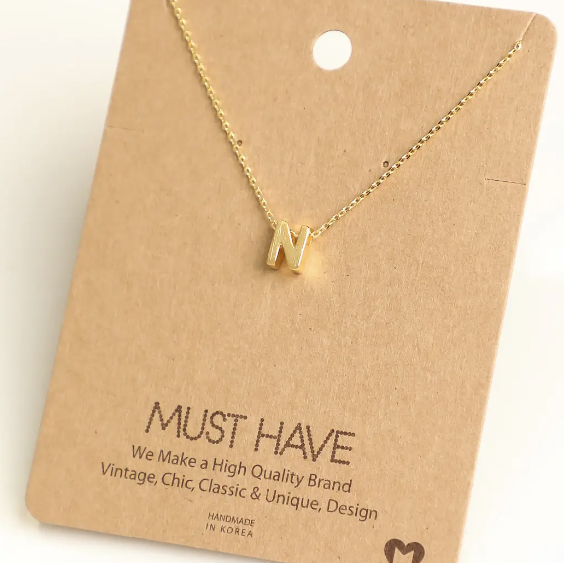 Initial Pendant Necklace - Gold