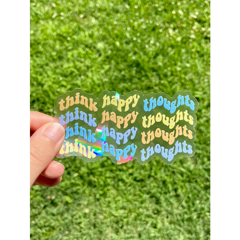 Think Happy Thoughts Rainbow Maker-Window Cling Suncatcher